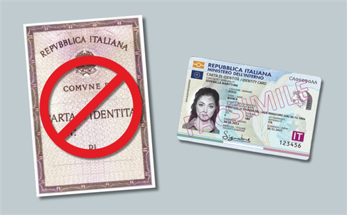 Avviso scadenza carta d'identità cartacea.