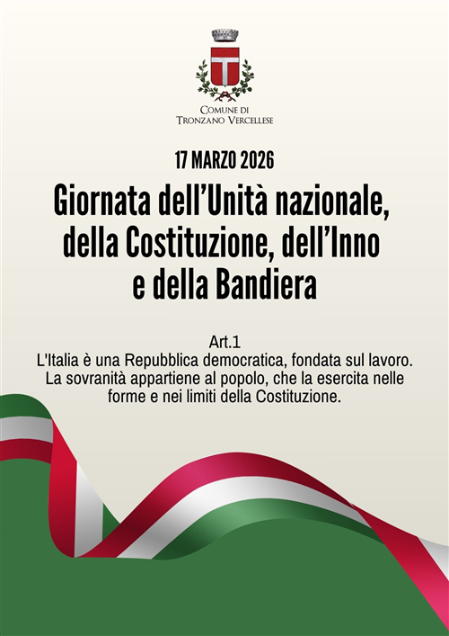 Giornata dell'Unità nazionale, della Costituzione, dell'inno e della bandiera.